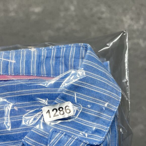 Tommy Bahama Shirt Womens Small Blue Stripe Sandswept Short Sleeve Cotton Blend - Picture 10 of 10